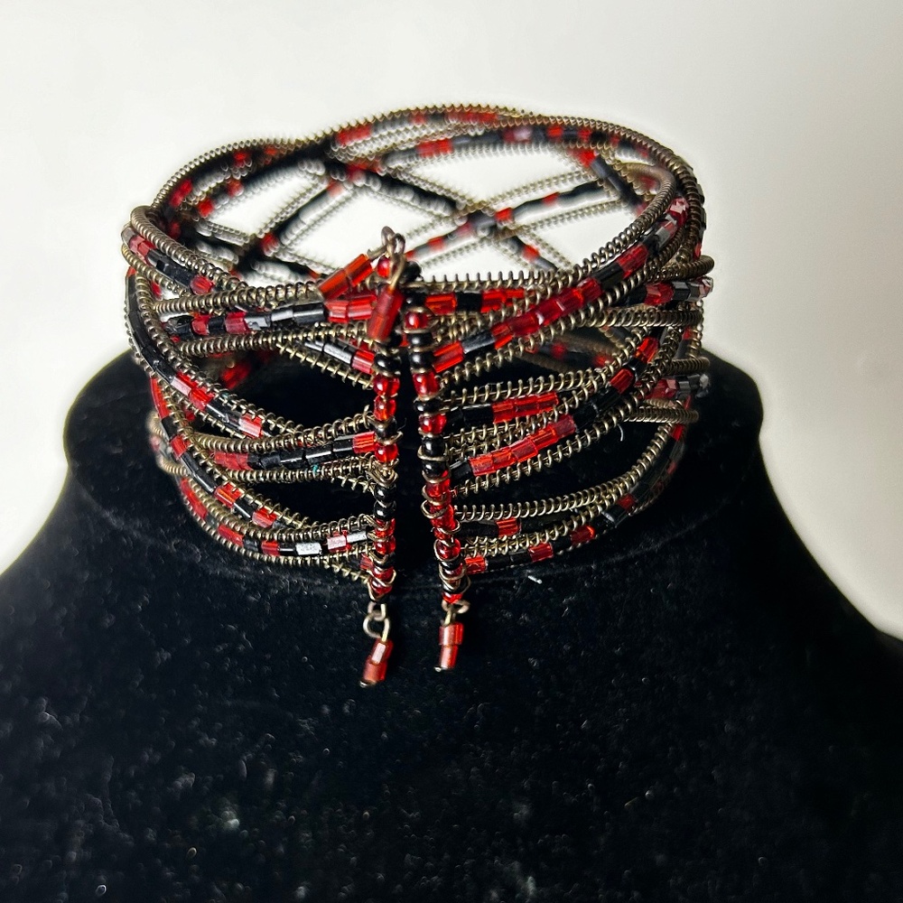 Vintage Criss Cross Beaded Bracelet